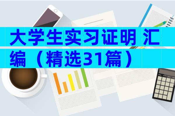 大学生实习证明 汇编（精选31篇）